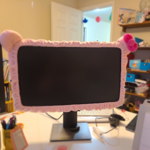 Monfurise 20"-29" Lovely Cute Dustproof Computer Monitor Cover with Cat Ears - Picture 2 of 3